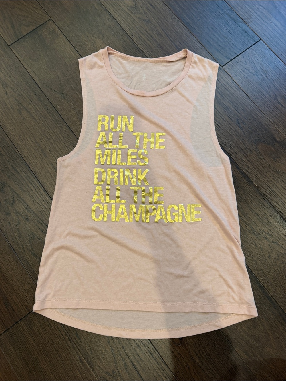 Women’s Pink Graphic Muscle Tank Top with Gold Print Size Small ? - C72-050